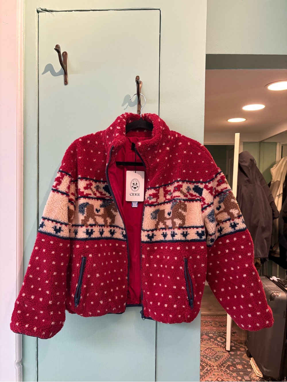 Cider Red Polka-Dot Fleece - Picture 6 of 7